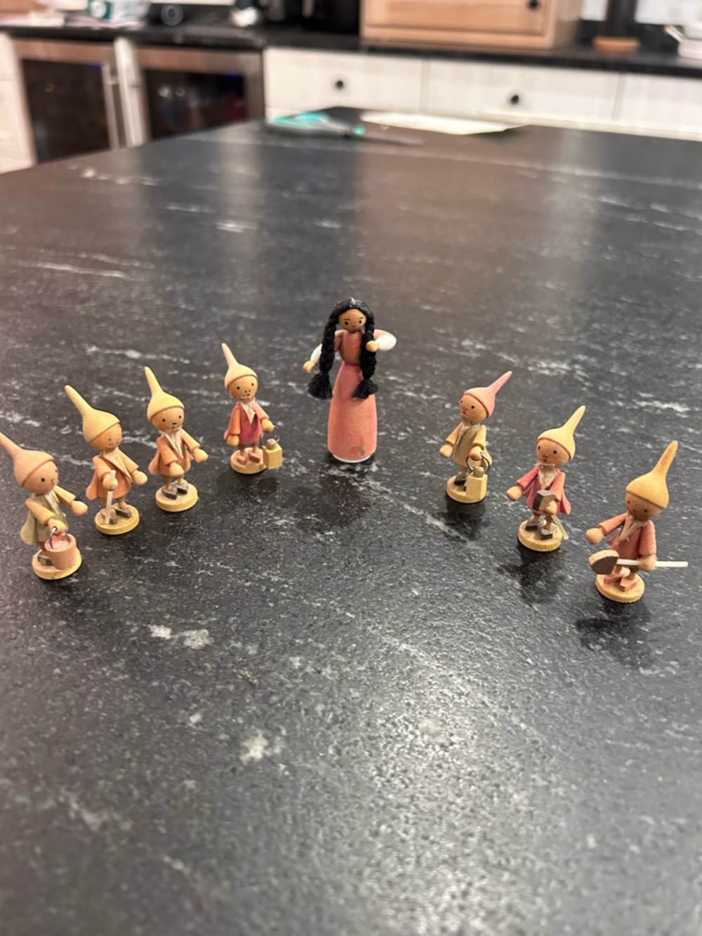 Erzgebirge Wooden Vintage Holiday Christmas Snow White and the 7 Dwarves